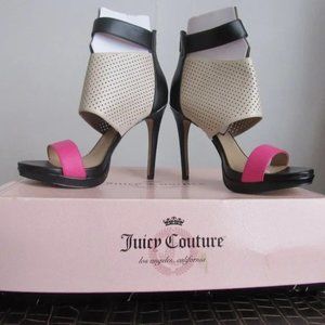 Juicy Couture brand new unused high heeled stilettos with back zipper.